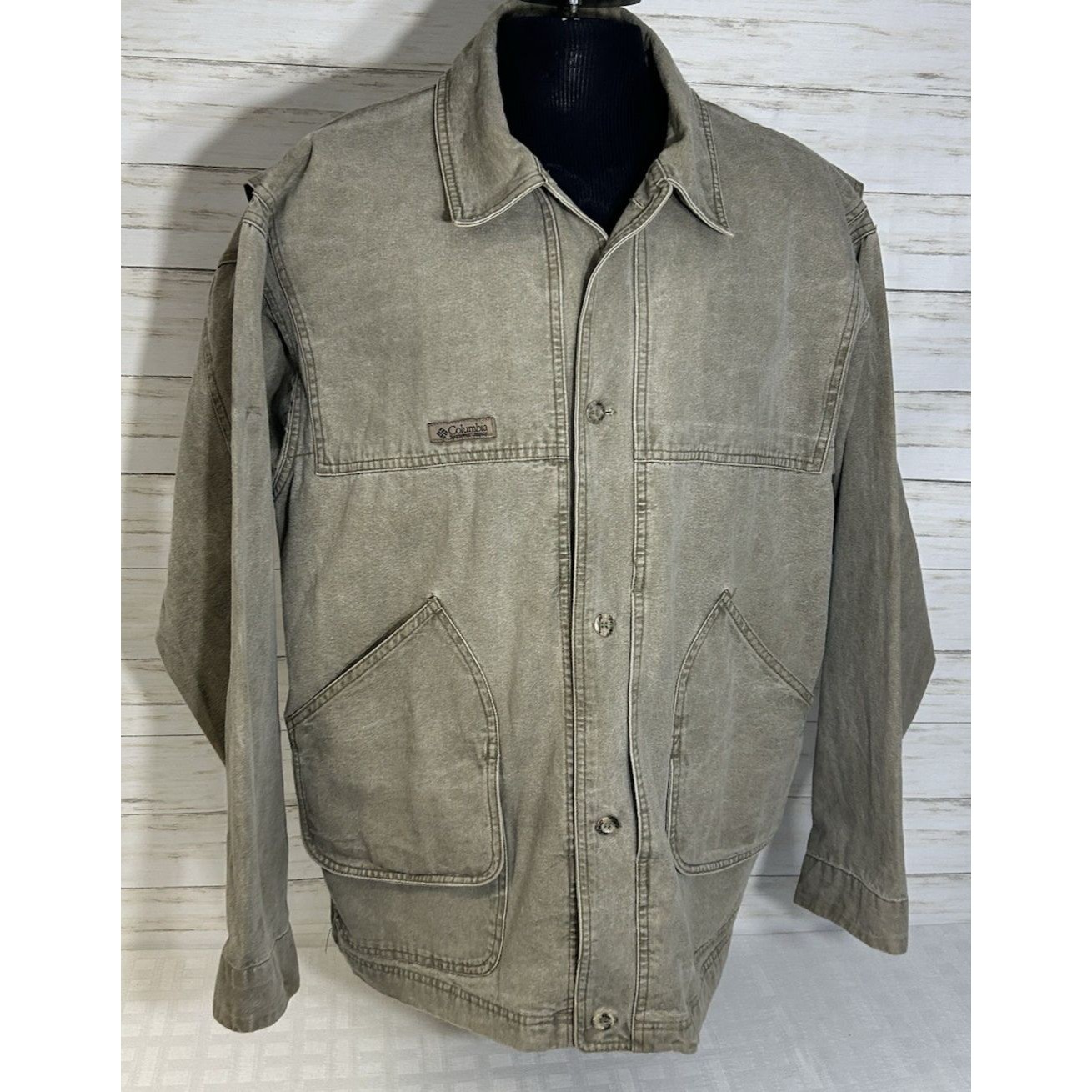Vtg. Columbia Jacket Mens Xl Hunting Shooting Bird Game Pouch Thick Canvas Coat